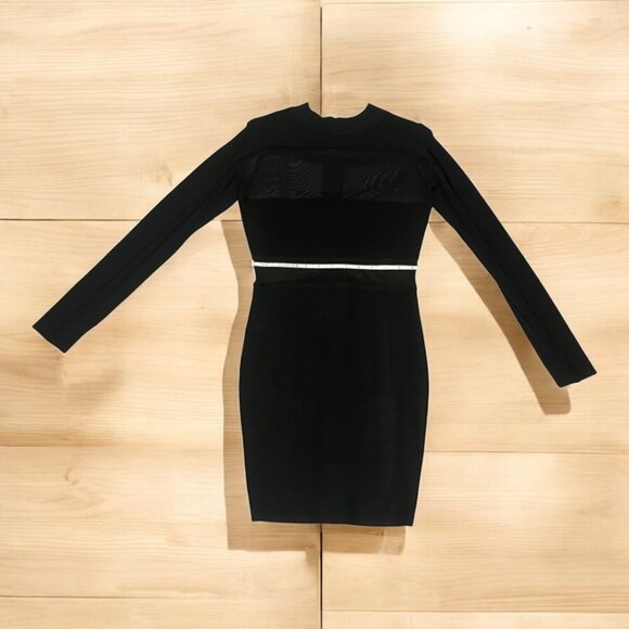 Marciano for Guess Black Long Sleeve Sheer Spandex Dress | Size Small (4/6) - Picture 9 of 10